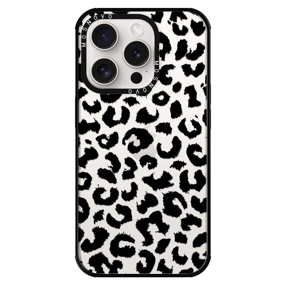 Black Leopard Phone Case - iPhone 15 Pro Case - MOSNOVO