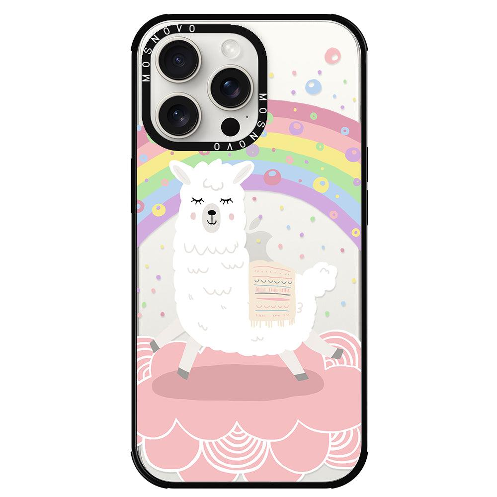 Rainbow Alpaca Phone Case - iPhone 15 Pro Max Case - MOSNOVO