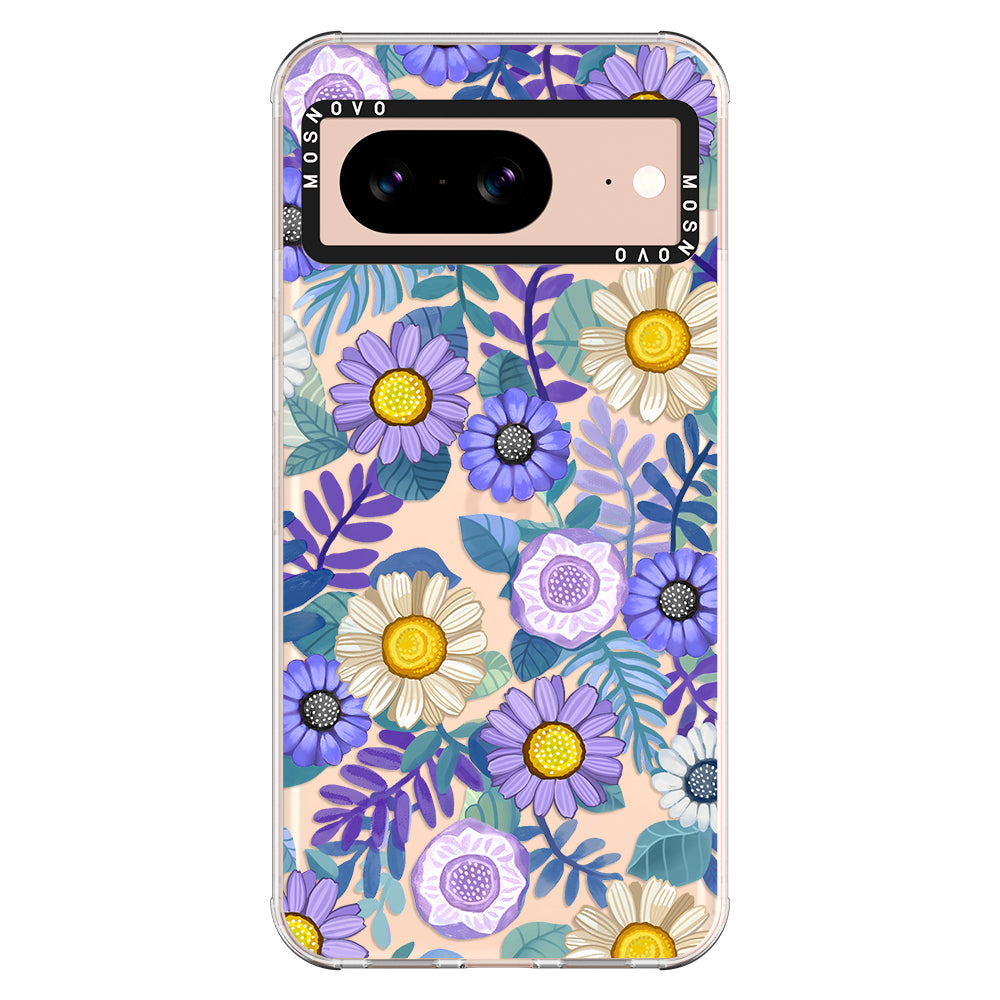 Purple Floral Phone Case - Google Pixel 8 Case - MOSNOVO