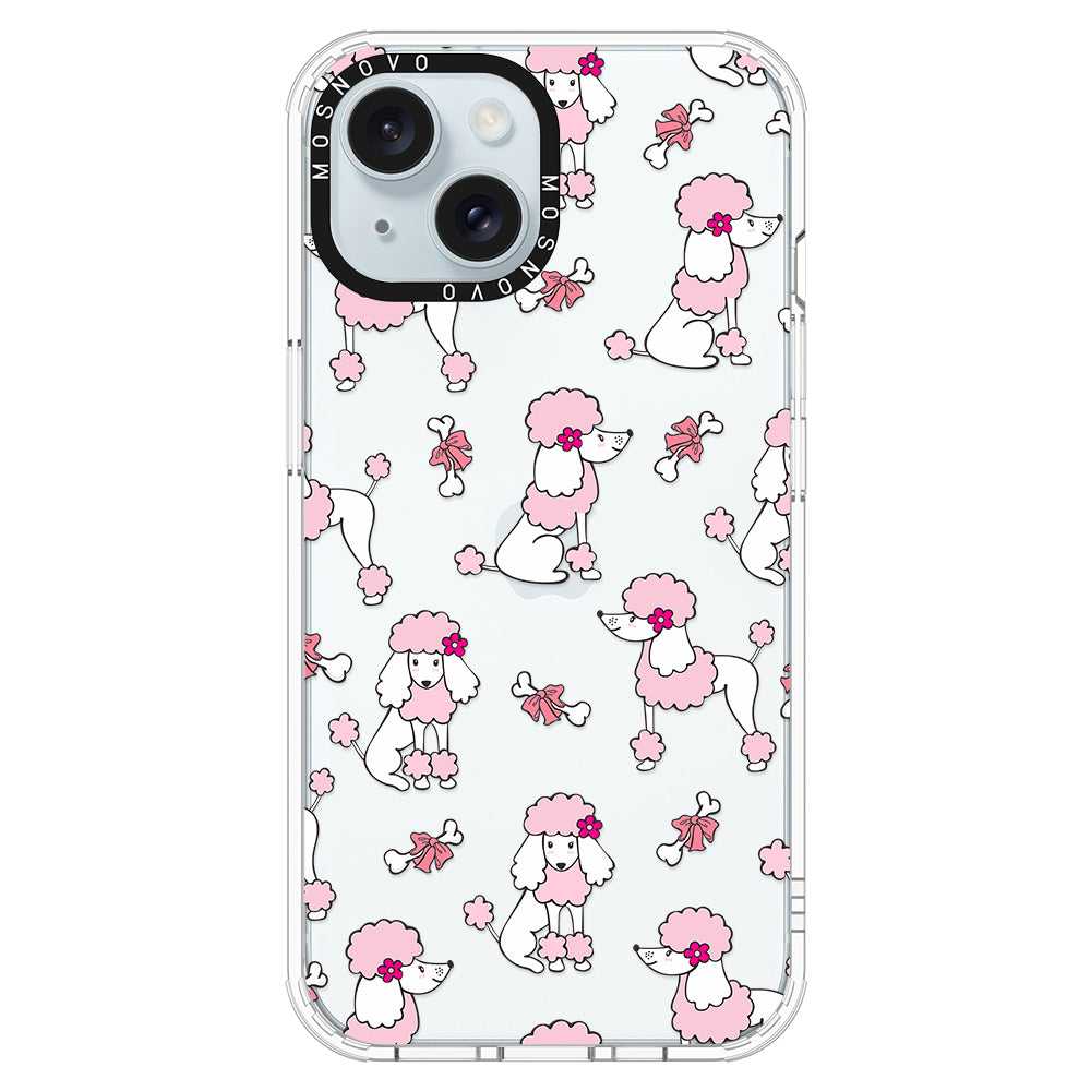 Pink Poodle Phone Case - iPhone 15 Case Clear