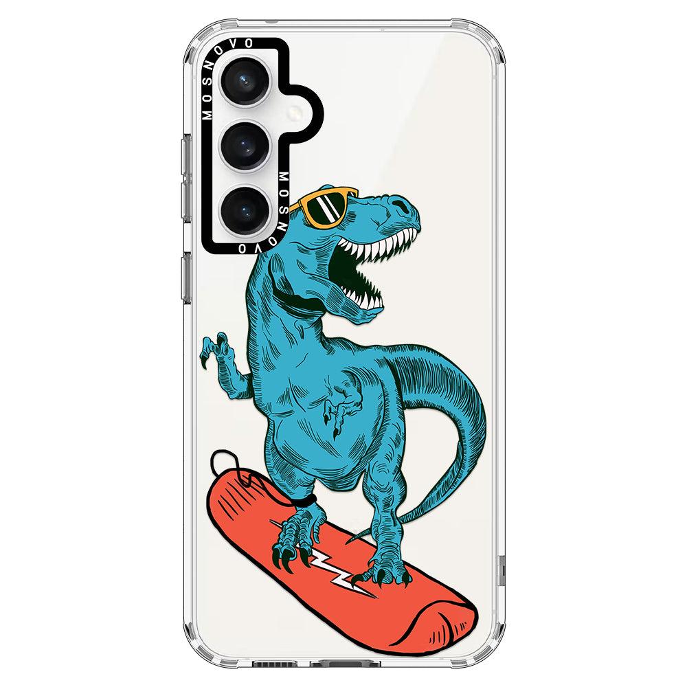 Surfing Dinosaur Phone Case - Samsung Galaxy S23 FE Case