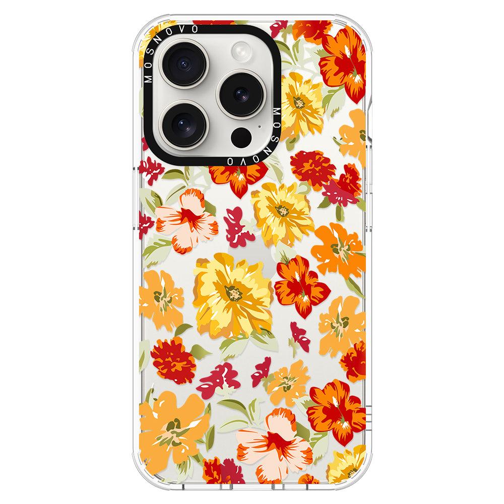 70s Boho Yellow Flower Phone Case - iPhone 15 Pro Case - MOSNOVO