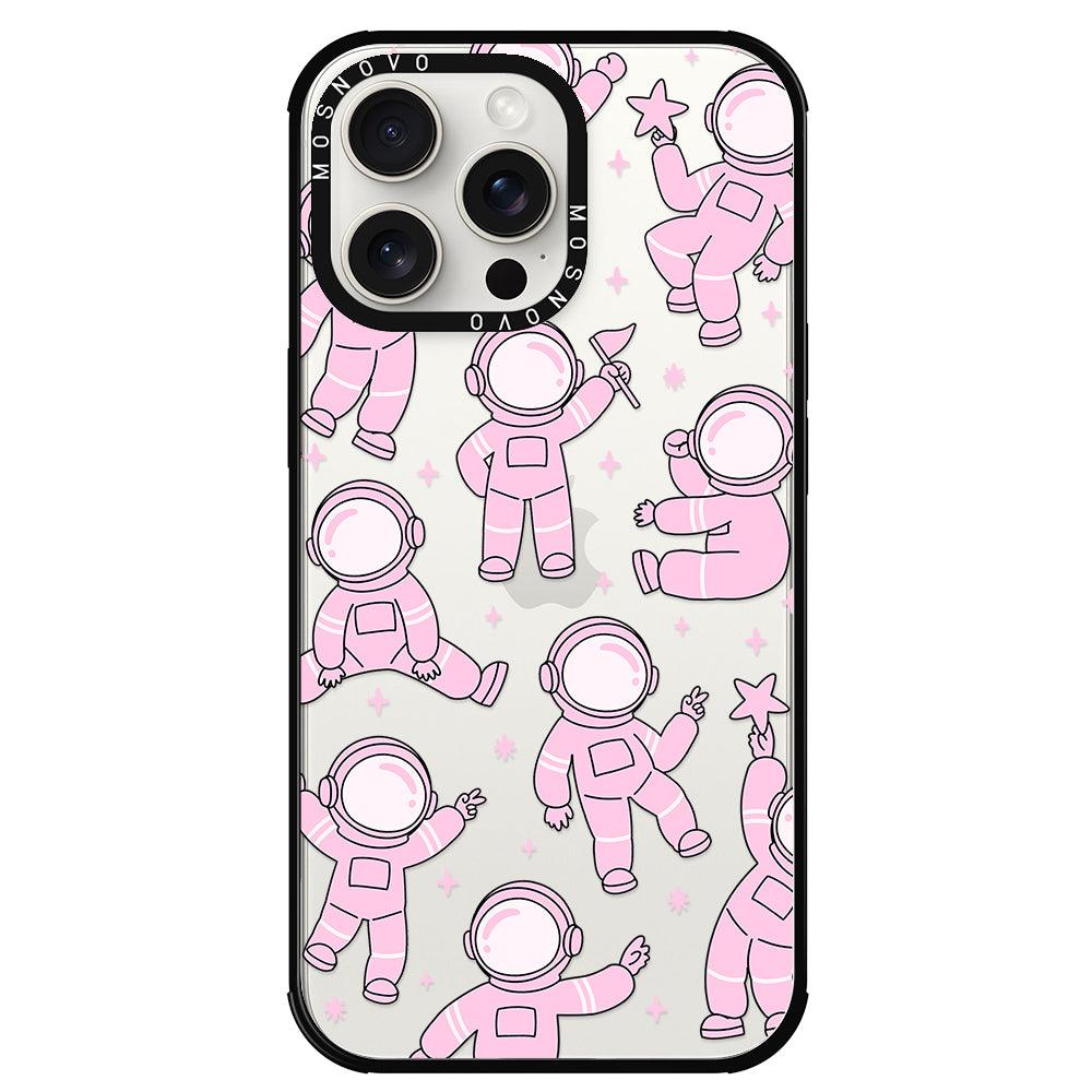 Pink Astronaut Phone Case - iPhone 15 Pro Max Case - MOSNOVO