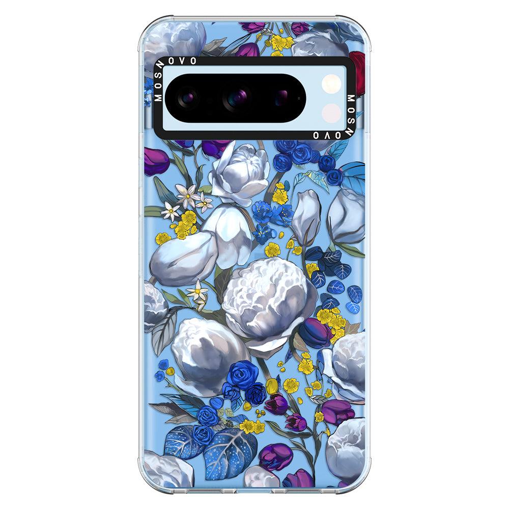 Purple Blue Floral Phone Case - Google Pixel 8 Pro Case - MOSNOVO