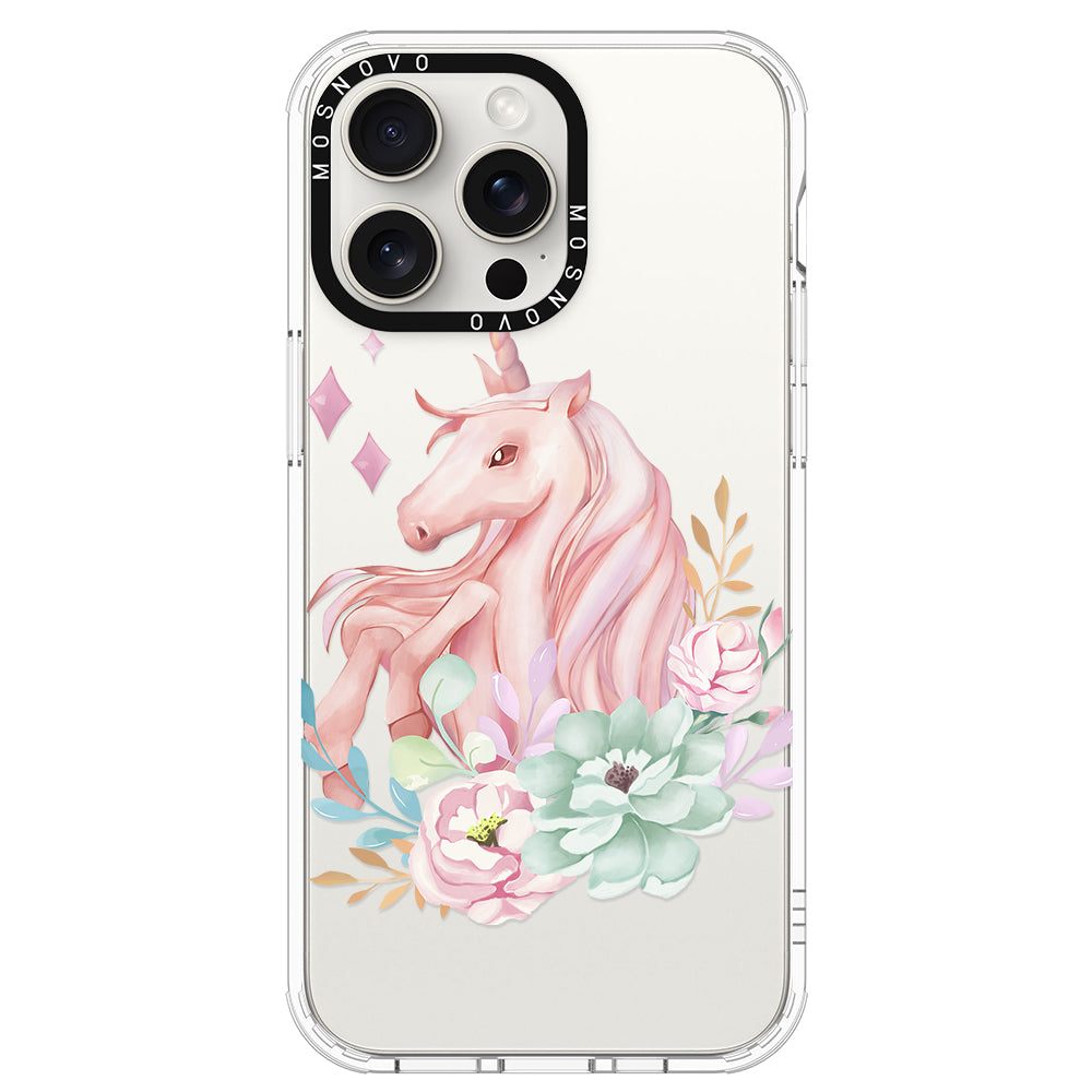 Elegant Flowers Unicorn Phone Case - iPhone 15 Pro Max Case - MOSNOVO