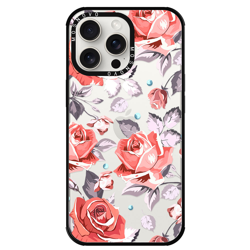 Retro Flower Roses Phone Case - iPhone 15 Pro Max Case - MOSNOVO