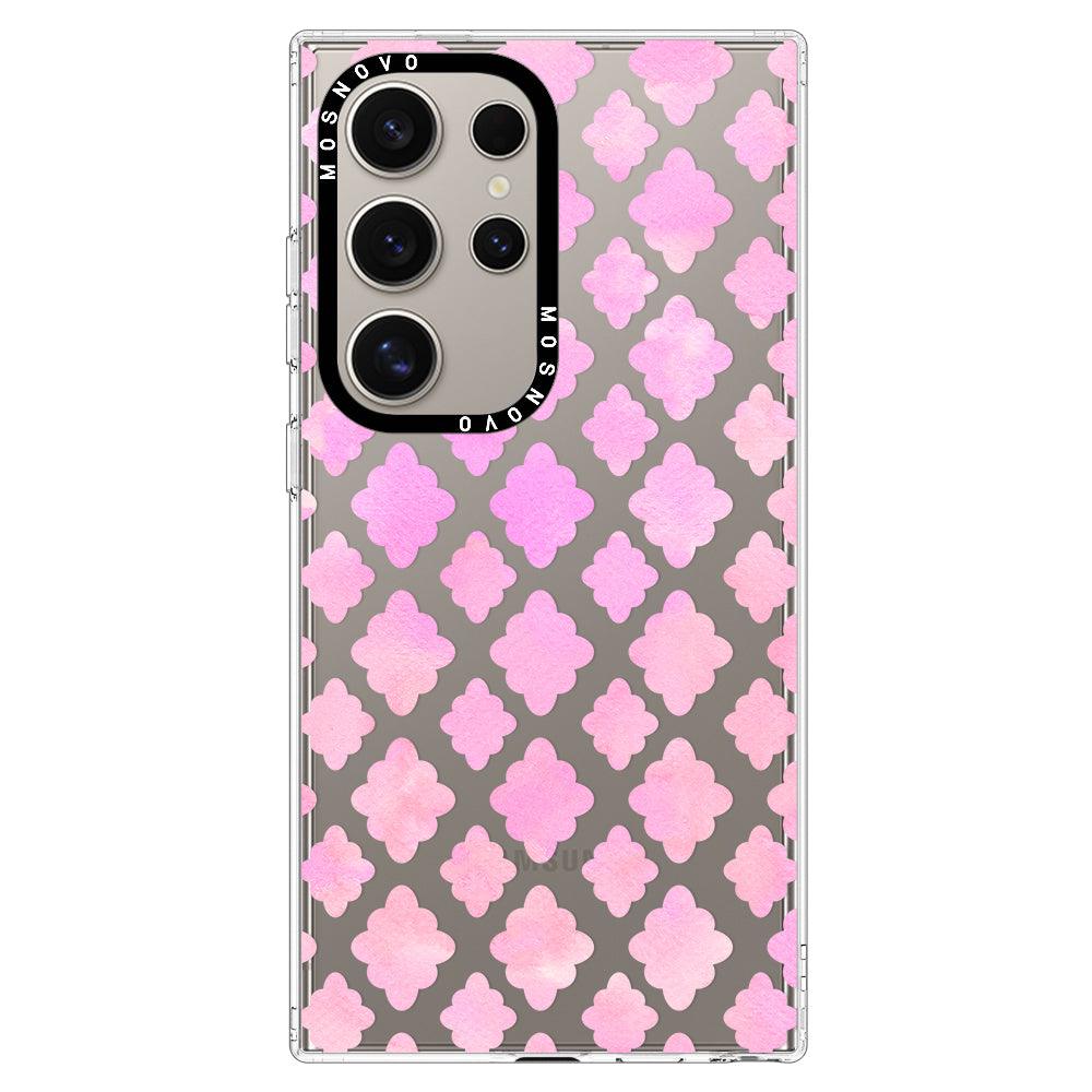 Pink Flower Diamond Phone Case - Samsung Galaxy S24 Ultra Case - MOSNOVO