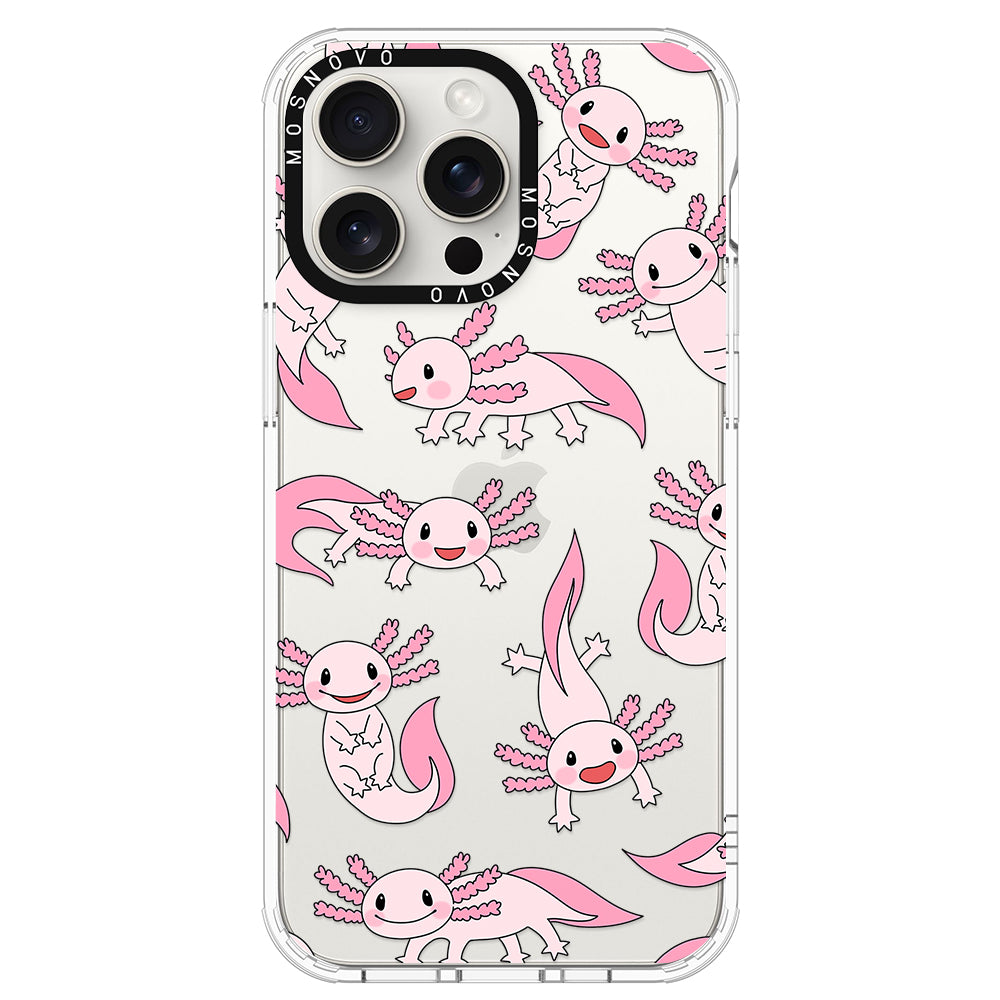 Pink Axolotl Phone Case - iPhone 15 Pro Max Case - MOSNOVO