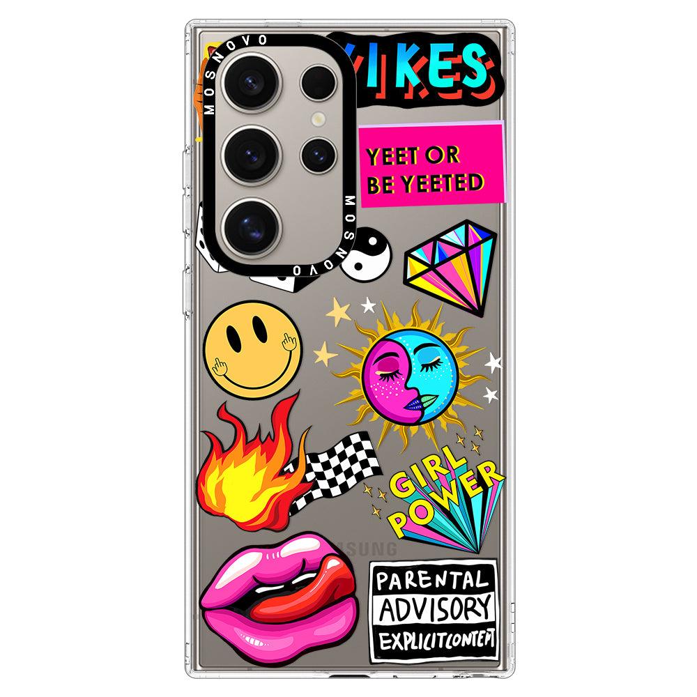 Funky Stickers Phone Case - Samsung Galaxy S24 Ultra Case - MOSNOVO