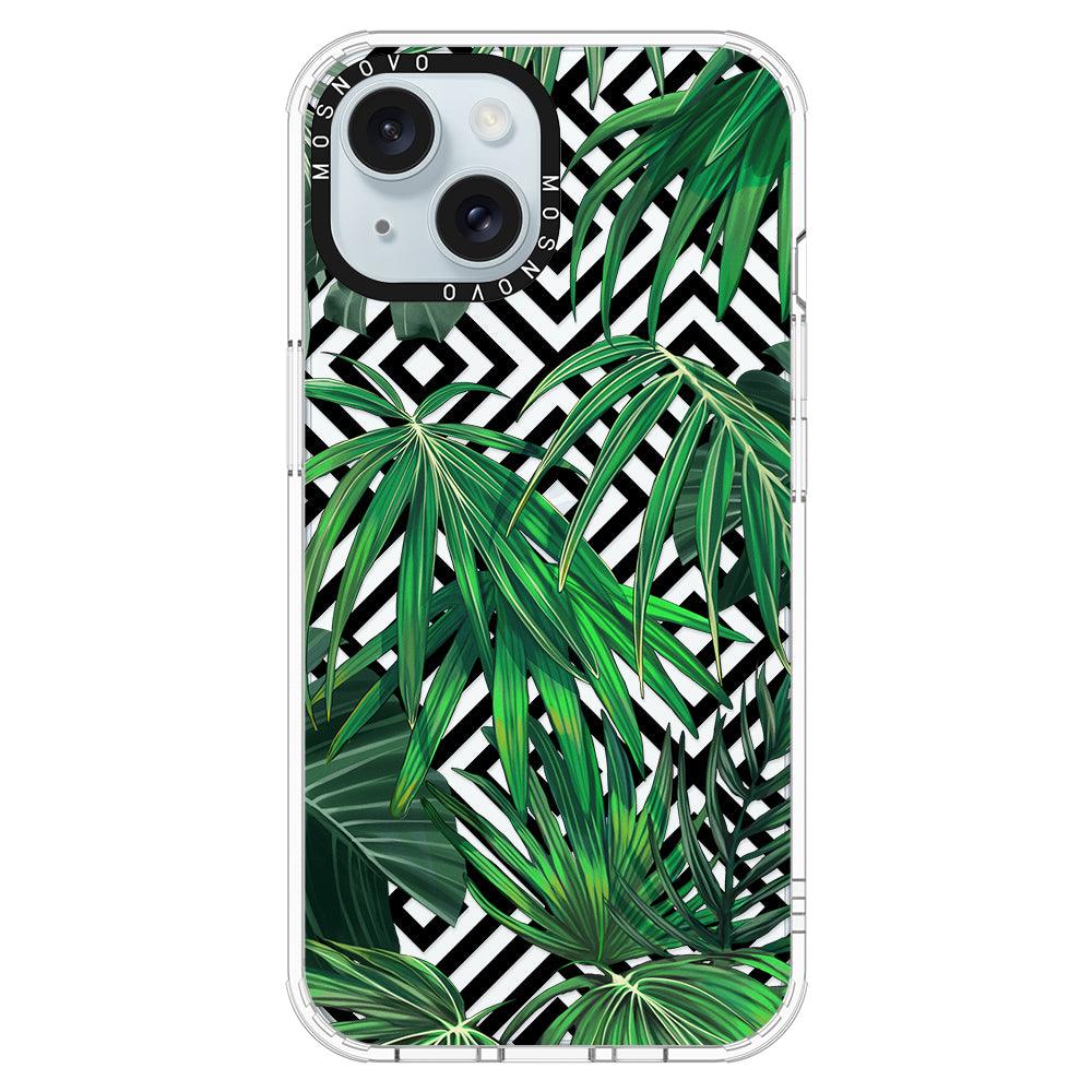 Areca Palm Pattern Phone Case - iPhone 15 Plus Case - MOSNOVO