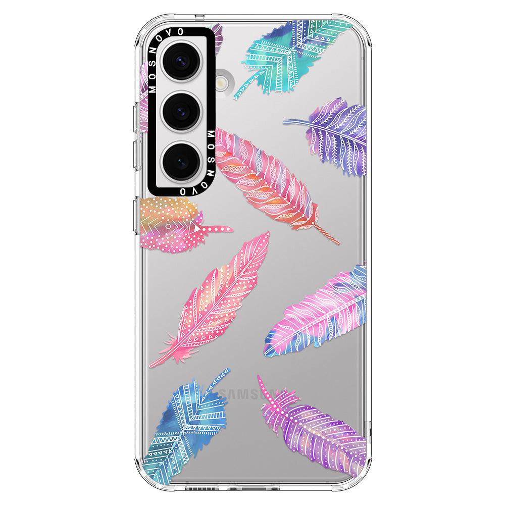 Boho Feather Phone Case - Samsung Galaxy S24 Case - MOSNOVO