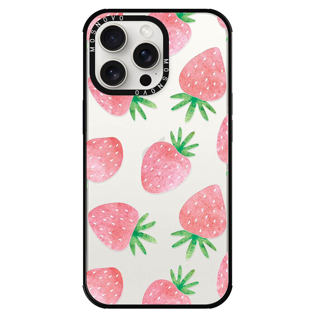 Pastel Strawberry Phone Case - iPhone 15 Pro Max Case - MOSNOVO