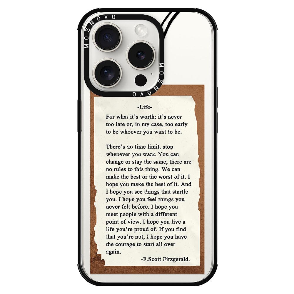 Life Quote Phone Case - iPhone 15 Pro Case - MOSNOVO