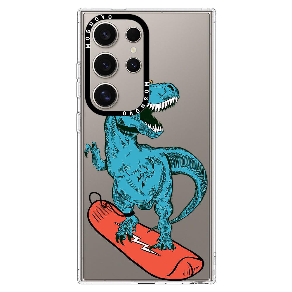 Surfing Dinosaur Phone Case - Samsung Galaxy S24 Ultra Case - MOSNOVO