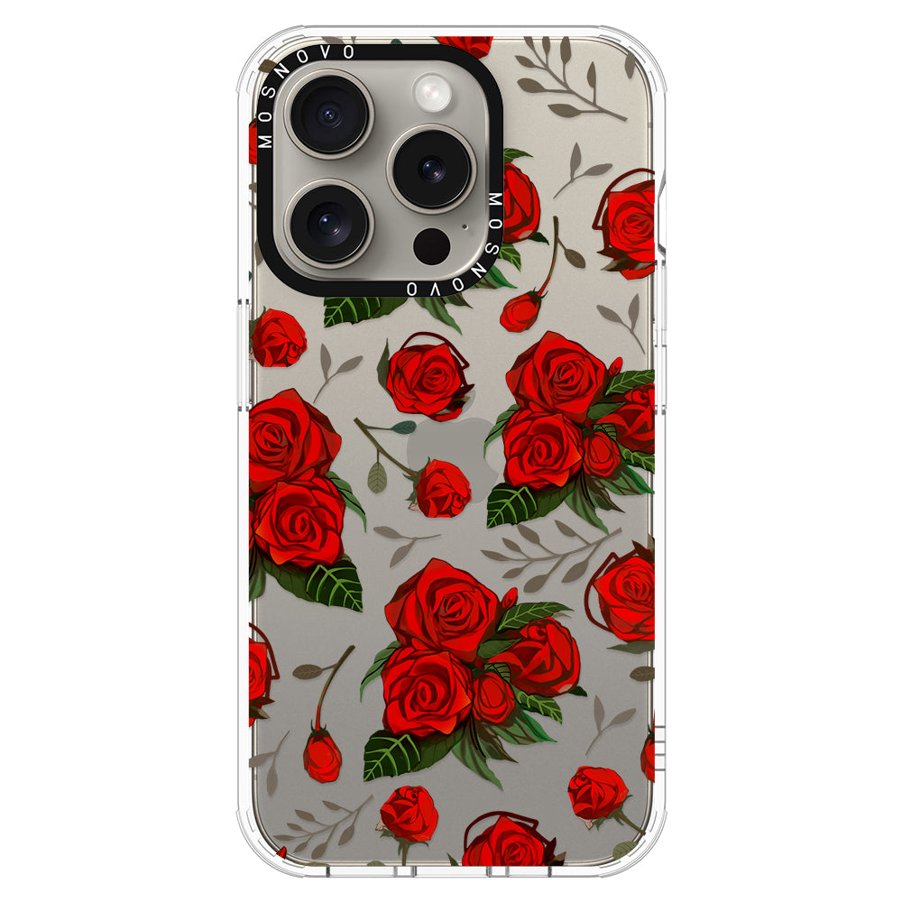 Simply Red Roses Phone Case - iPhone 15 Pro Case - MOSNOVO