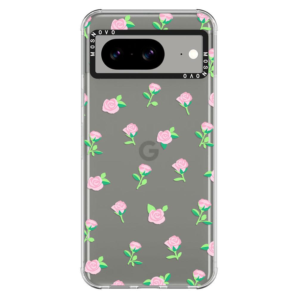 Pink Rose Floral Phone Case - Google Pixel 8 Case - MOSNOVO