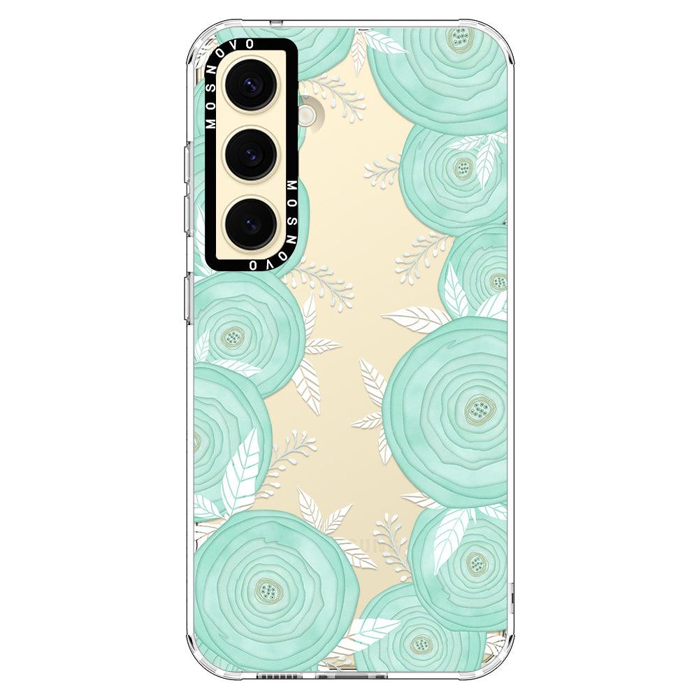 Mint Flower Phone Case - Samsung Galaxy S24 Case - MOSNOVO