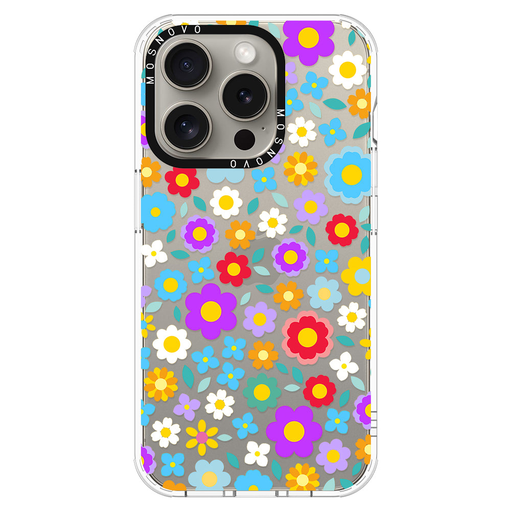 Retro Flower Phone Case - iPhone 15 Pro Case - MOSNOVO