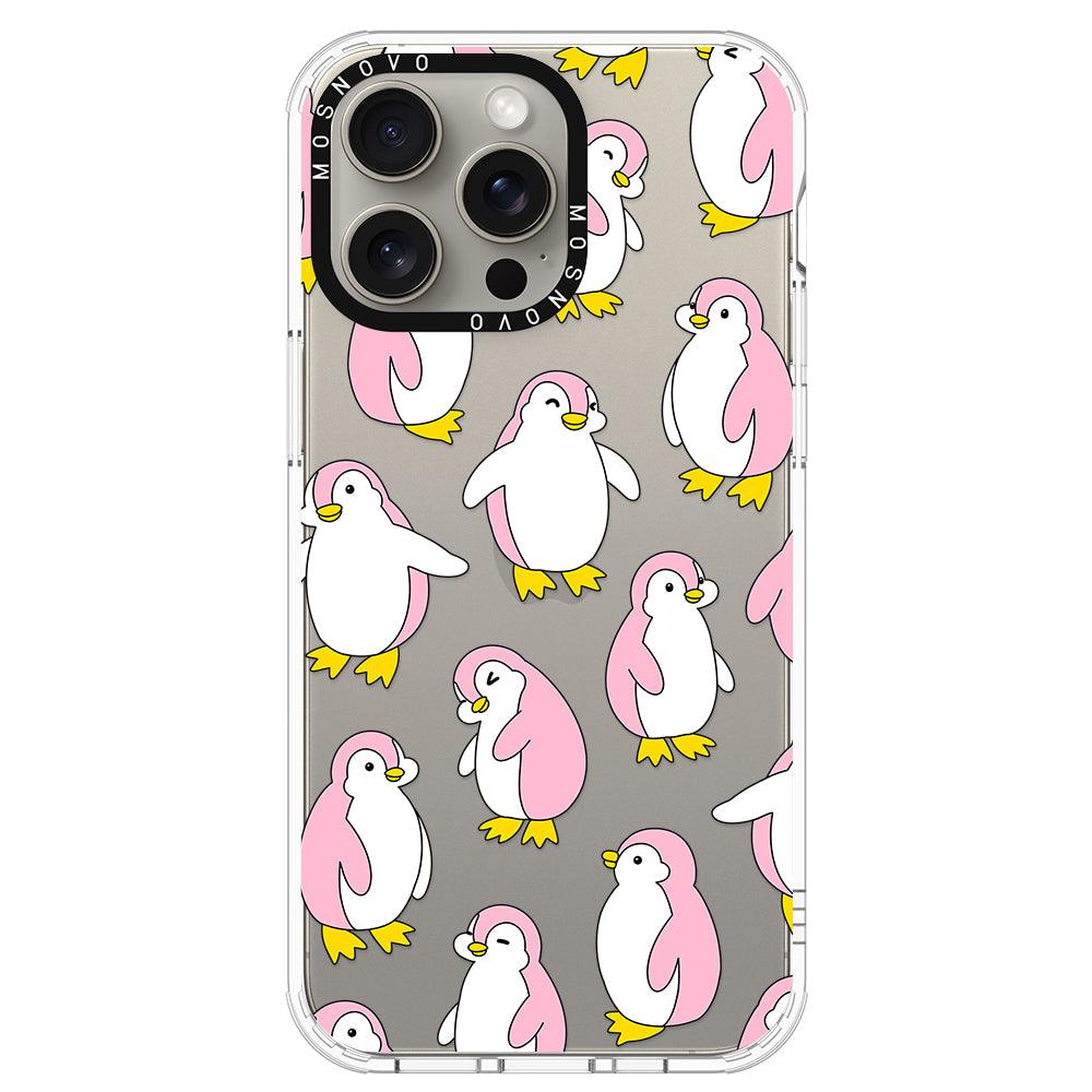 Pink Penguins Phone Case - iPhone 15 Pro Max Case - MOSNOVO