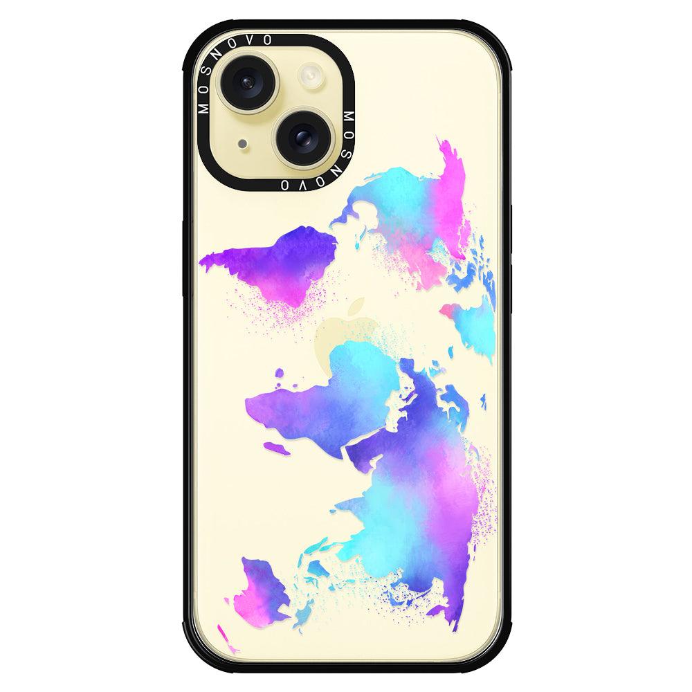 Psychedelic World Map Phone Case - iPhone 15 Case - MOSNOVO