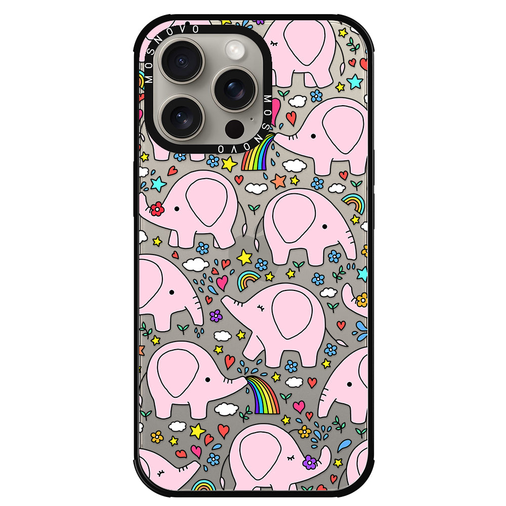 Pink Elephant Phone Case - iPhone 15 Pro Max Case - MOSNOVO