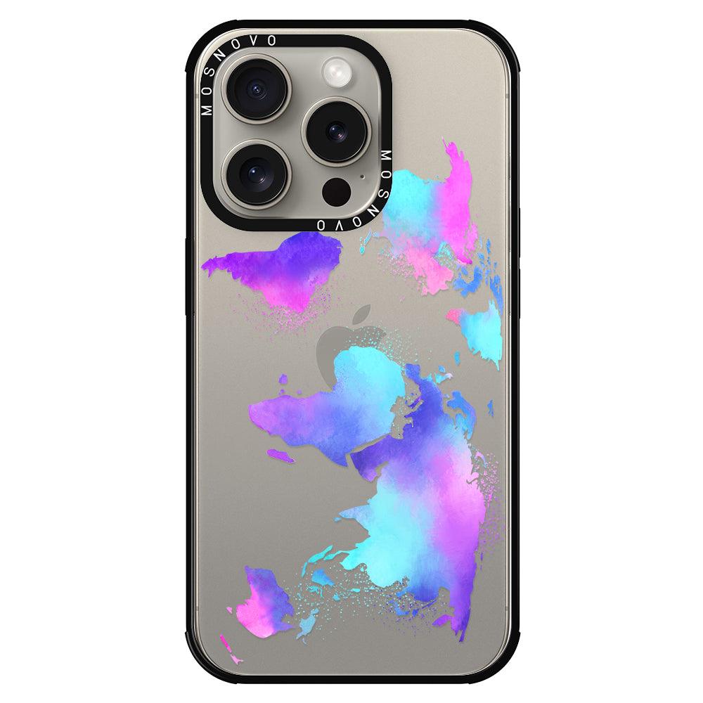 Psychedelic World Map Phone Case - iPhone 15 Pro Case - MOSNOVO