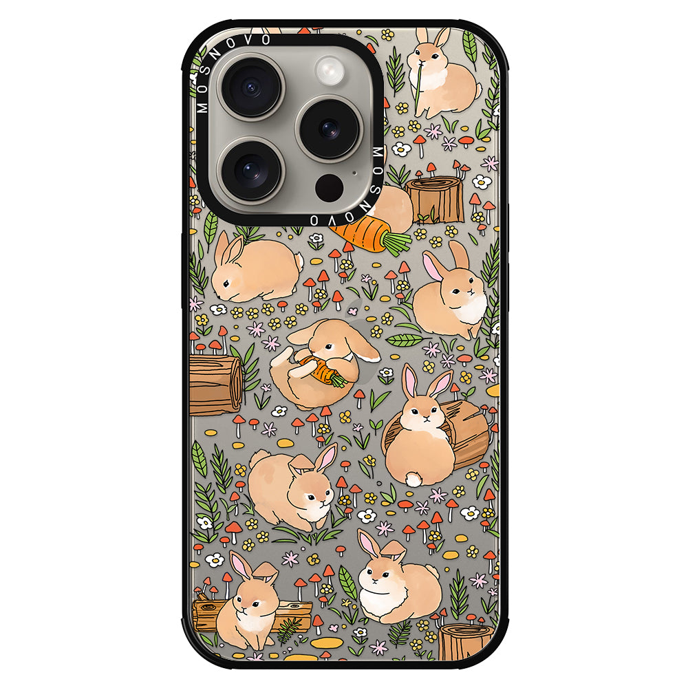 Cute Bunny Garden Phone Case - iPhone 15 Pro Case - MOSNOVO