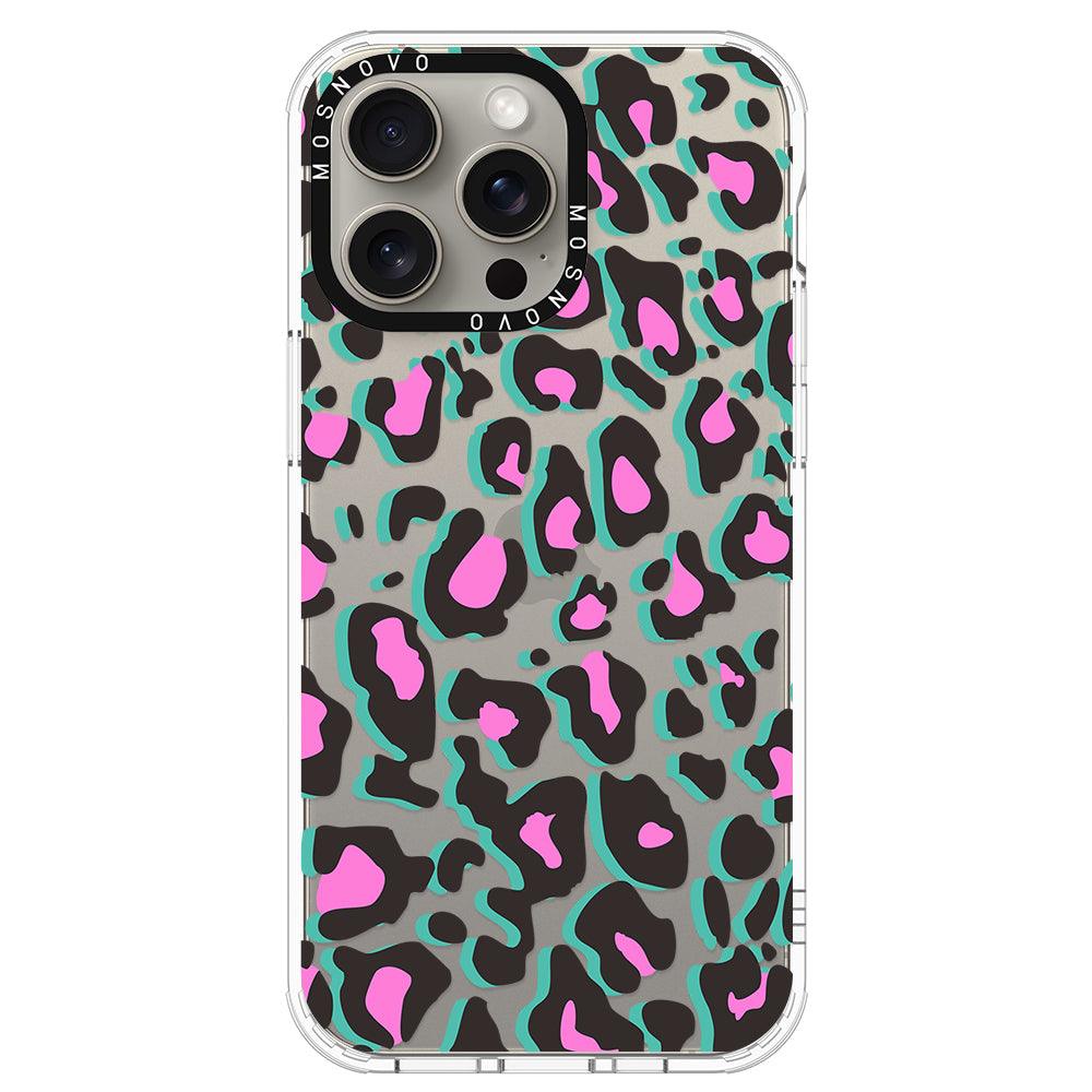 Hot Pink Leopard Print Phone Case - iPhone 15 Pro Max Case - MOSNOVO