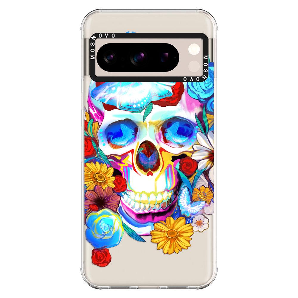 Sugar Flower Skull Phone Case - Google Pixel 8 Pro Case