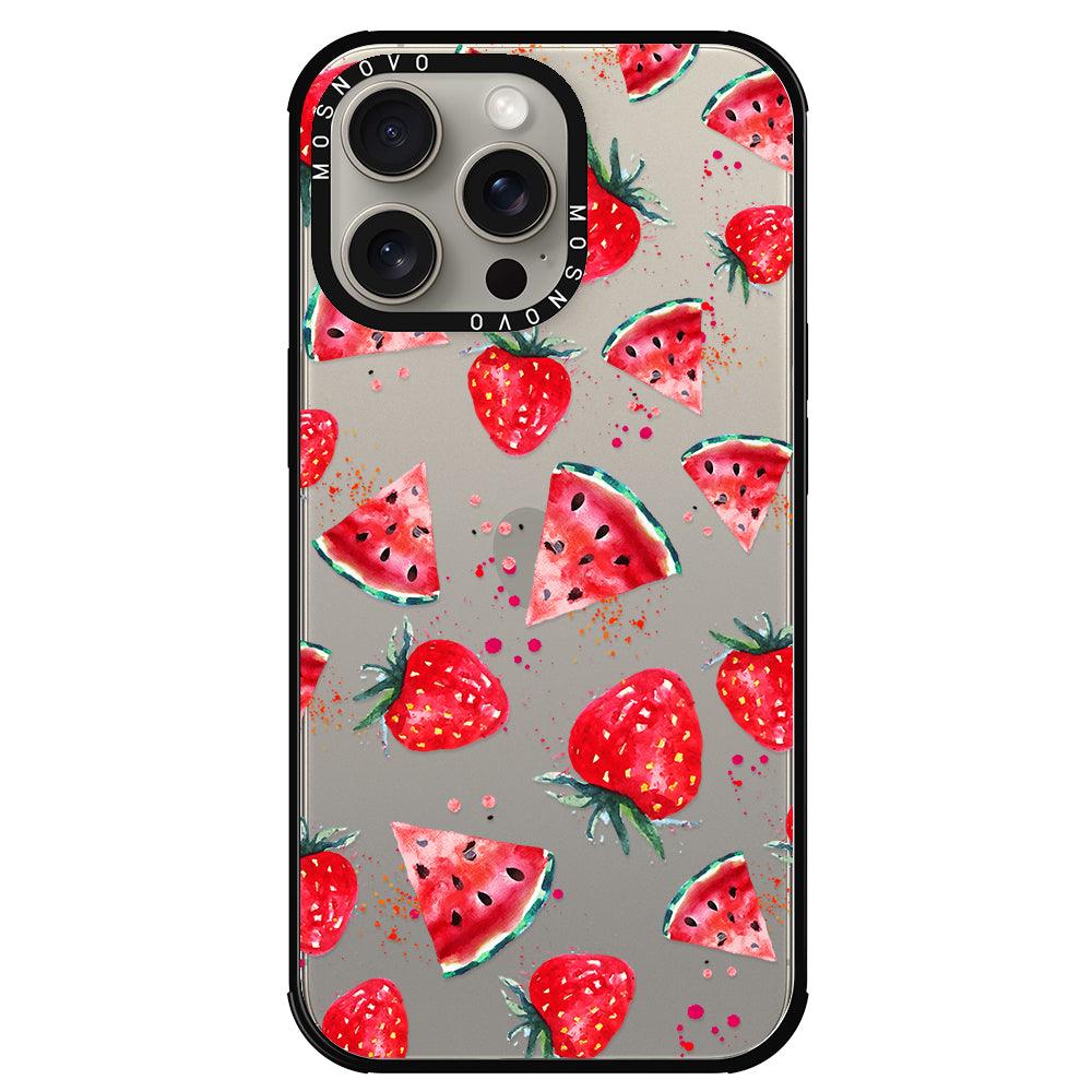 Watermelon and Strawberry Phone Case - iPhone 15 Pro Max Case - MOSNOVO