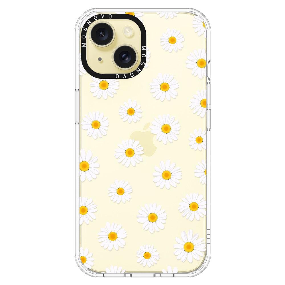 White Daisy Phone Case - iPhone 15 Case - MOSNOVO