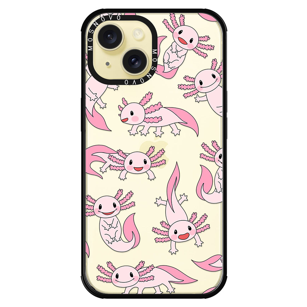 Pink Axolotl Phone Case - iPhone 15 Case - MOSNOVO