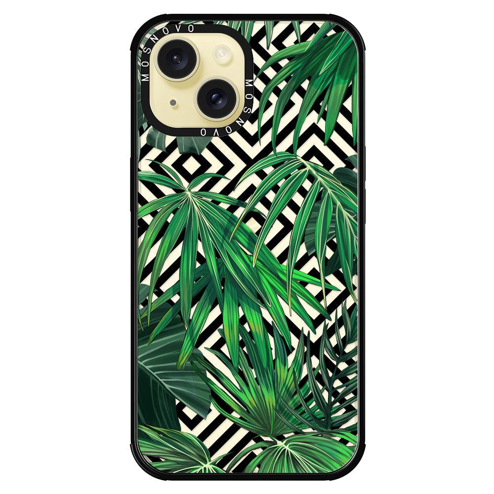 Areca Palm Pattern Phone Case - iPhone 15 Case - MOSNOVO