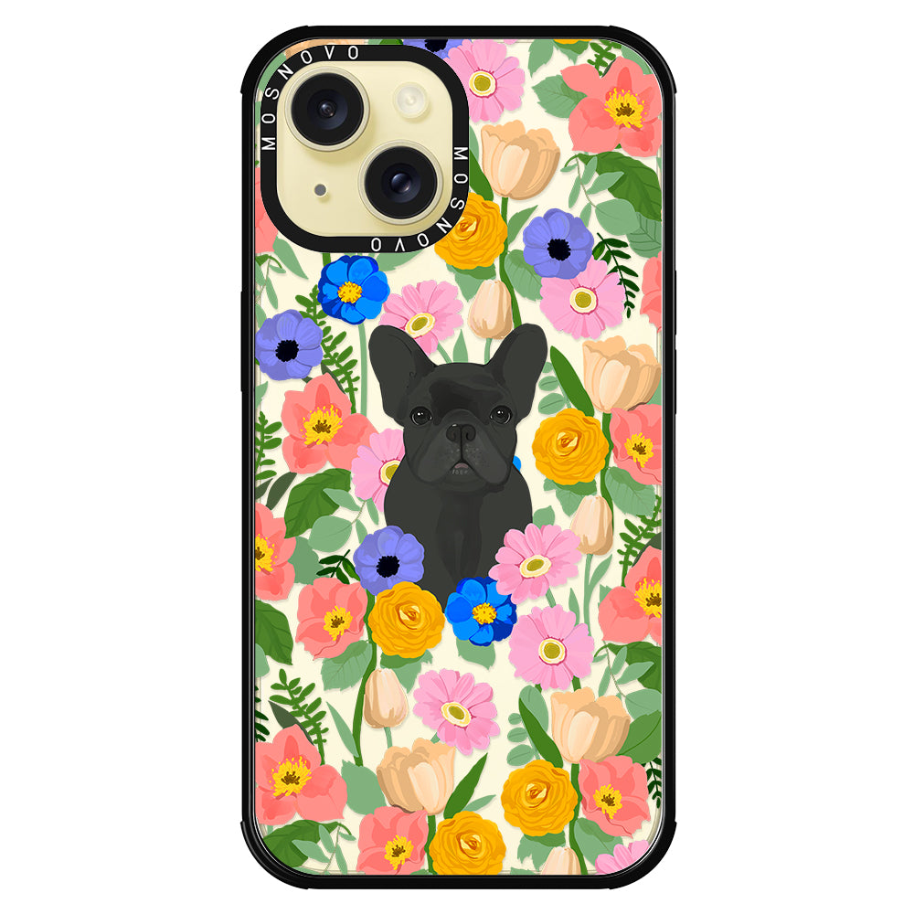 French Bulldog Garden Phone Case - iPhone 15 Plus Case - MOSNOVO