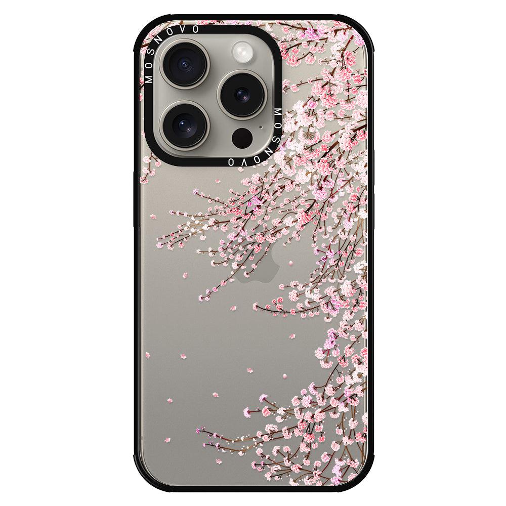 Cherry Blossom Phone Case - iPhone 15 Pro Case Black