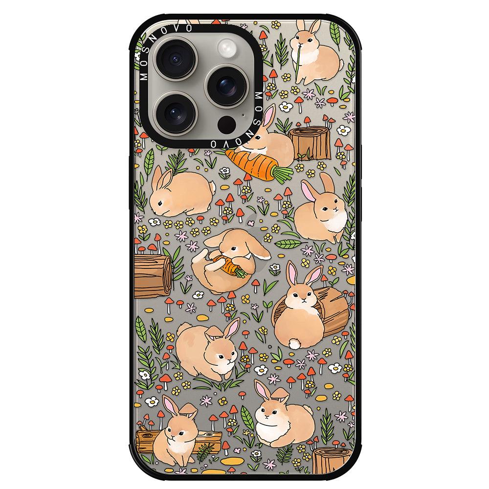 Cute Bunny Garden Phone Case - iPhone 15 Pro Max Case - MOSNOVO