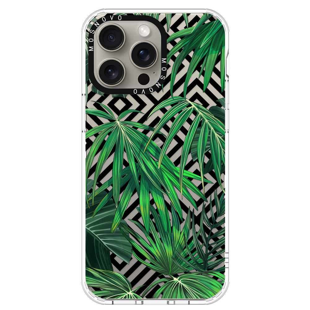 Areca Palm Pattern Phone Case - iPhone 15 Pro Max Case - MOSNOVO