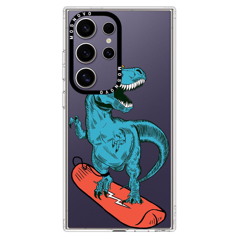 Surfing Dinosaur Phone Case - Samsung Galaxy S24 Ultra Case - MOSNOVO