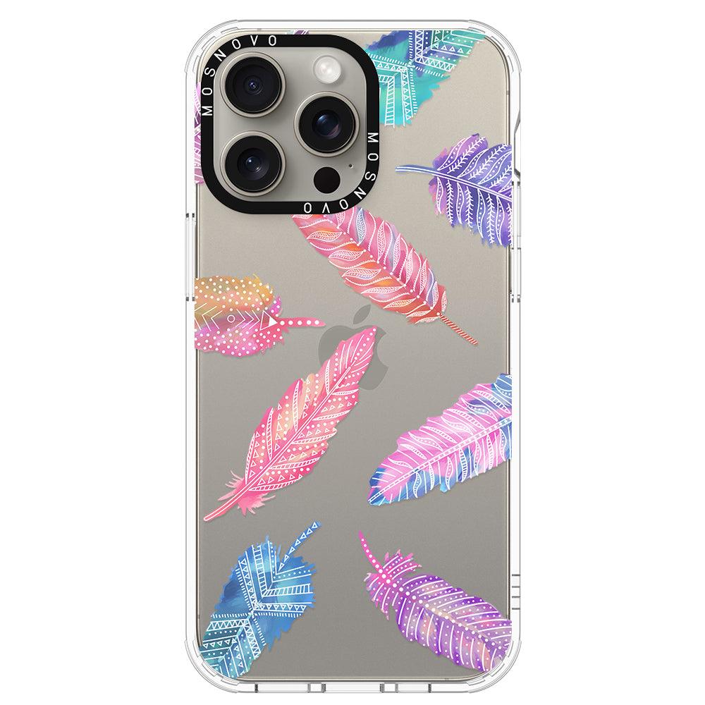 Tribal Feathers Phone Case - iPhone 15 Pro Max Case - MOSNOVO