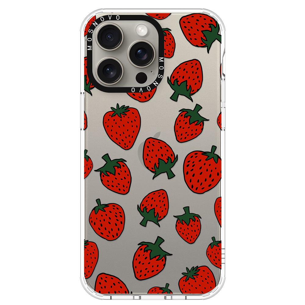 Red Strawberry Phone Case - iPhone 15 Pro Max Case - MOSNOVO