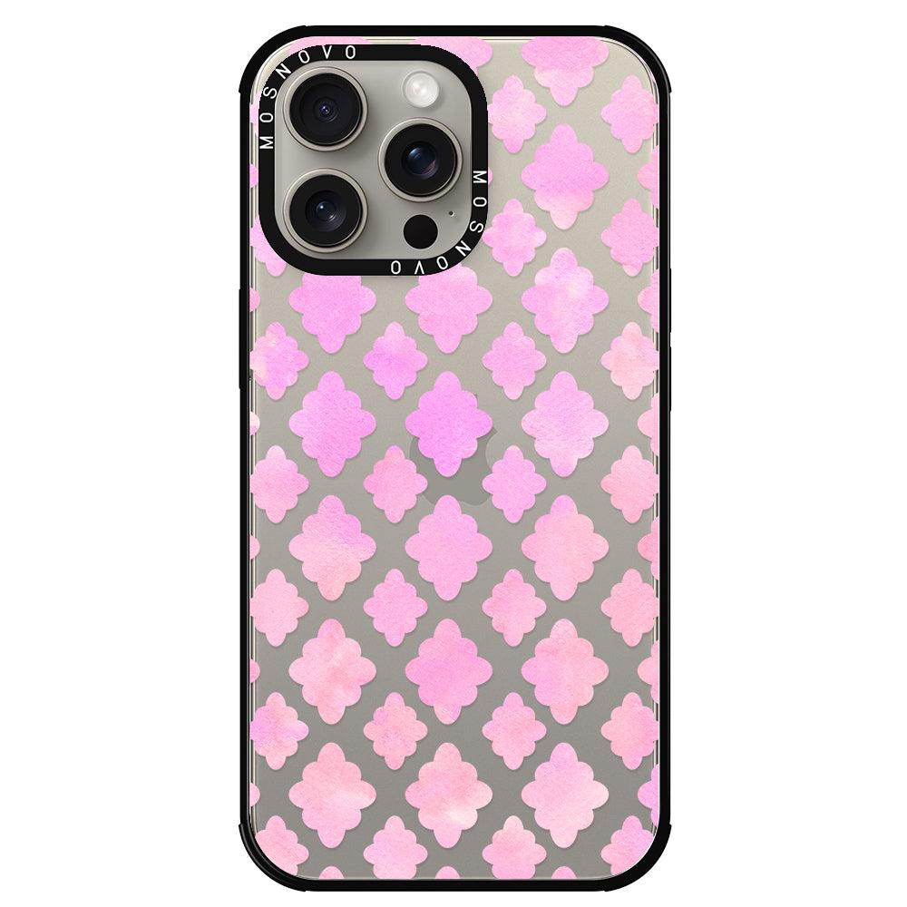 Pink Flower Diamond Phone Case - iPhone 15 Pro Max Case - MOSNOVO