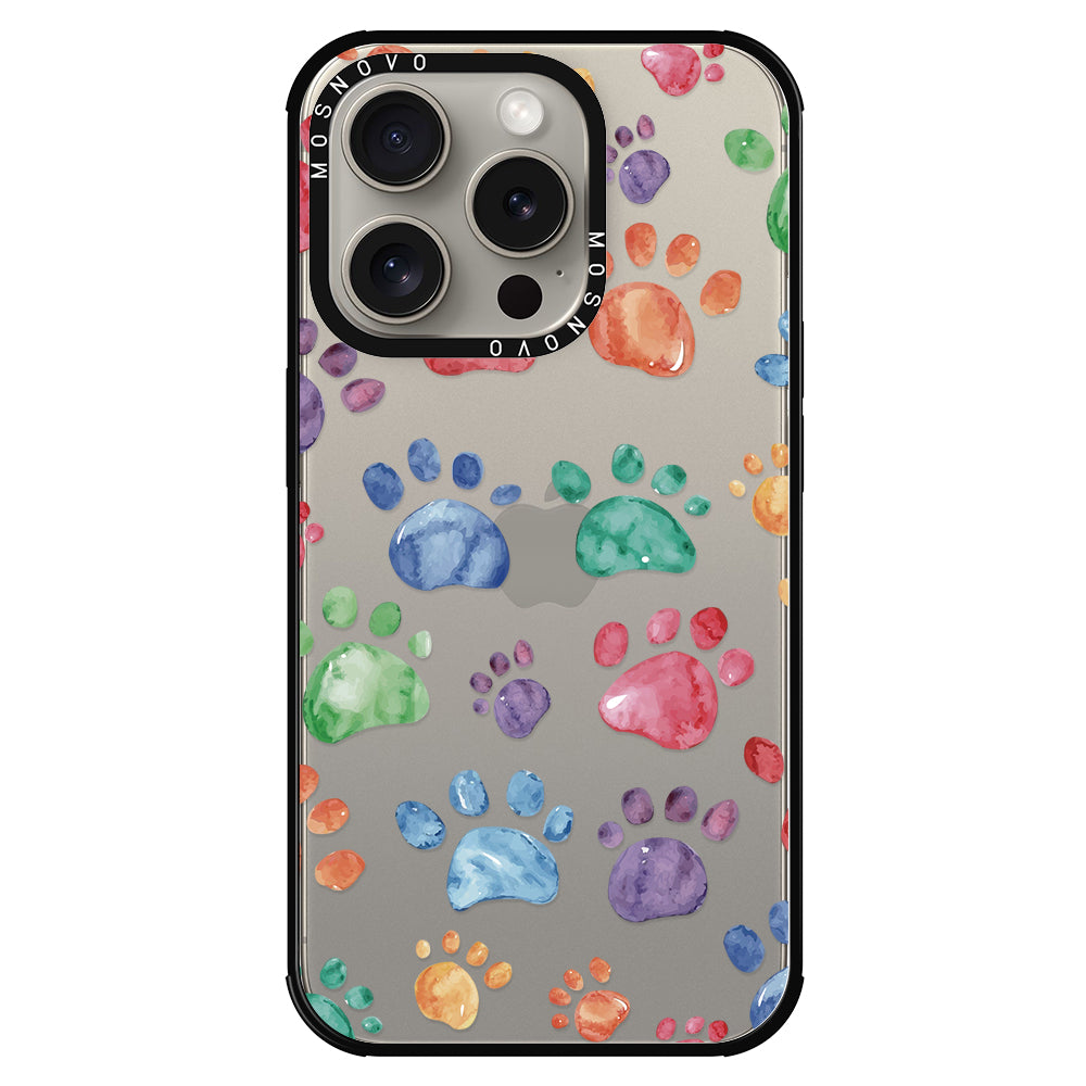 Colorful Paw Phone Case - iPhone 15 Pro Case - MOSNOVO