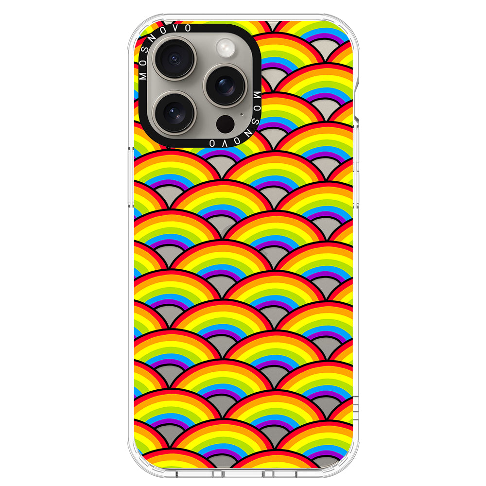 Rainbow Waves Phone Case - iPhone 15 Pro Max Case - MOSNOVO