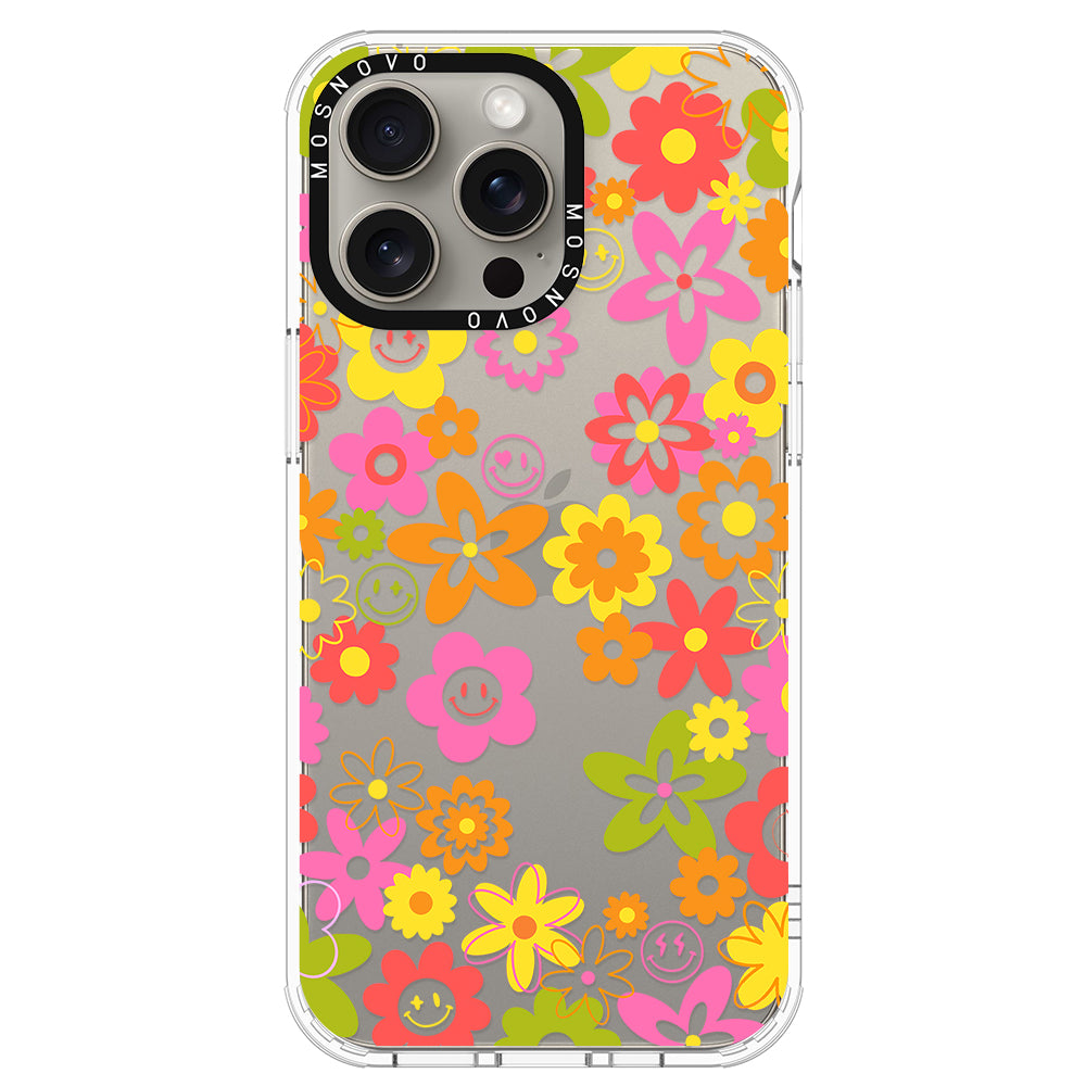 70's Groovy Floral Phone Case - iPhone 15 Pro Max Case - MOSNOVO