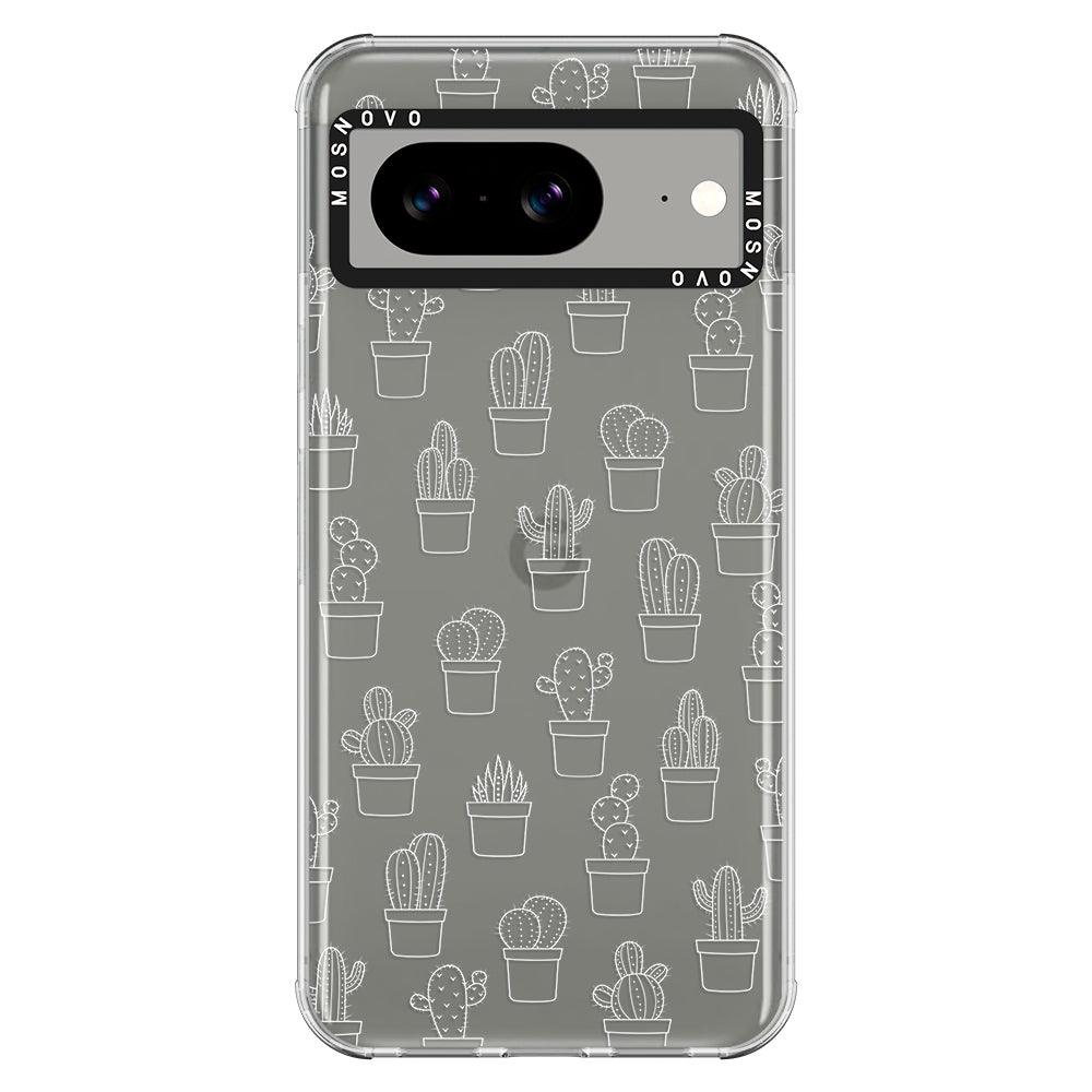 White Potted Cactus Phone Case - Google Pixel 8 Case - MOSNOVO