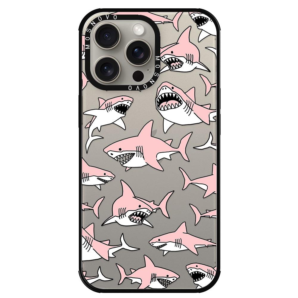 Pink Shark Phone Case - iPhone 15 Pro Max Case - MOSNOVO