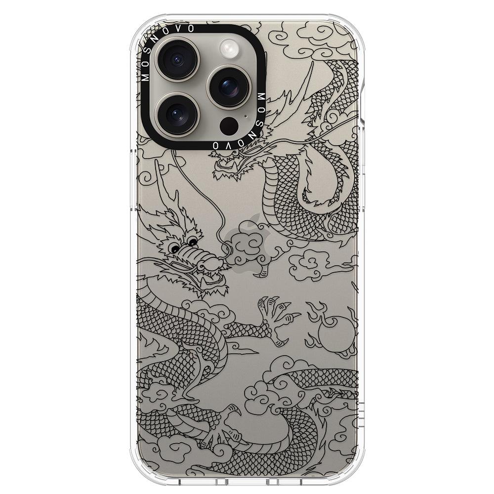 Black Dragon Phone Case - iPhone 15 Pro Max Case - MOSNOVO