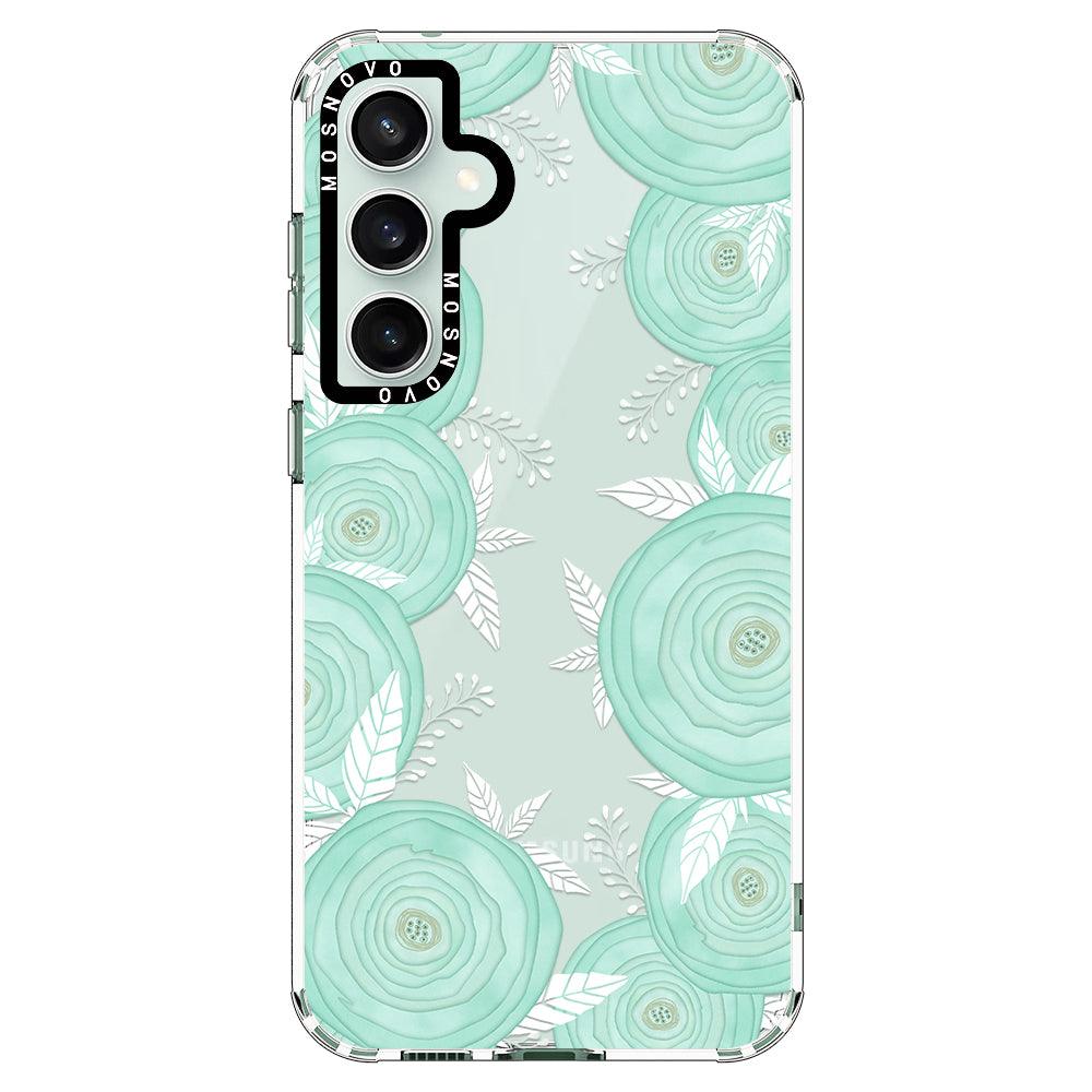 Mint Flower Phone Case - Samsung Galaxy S23 FE Case