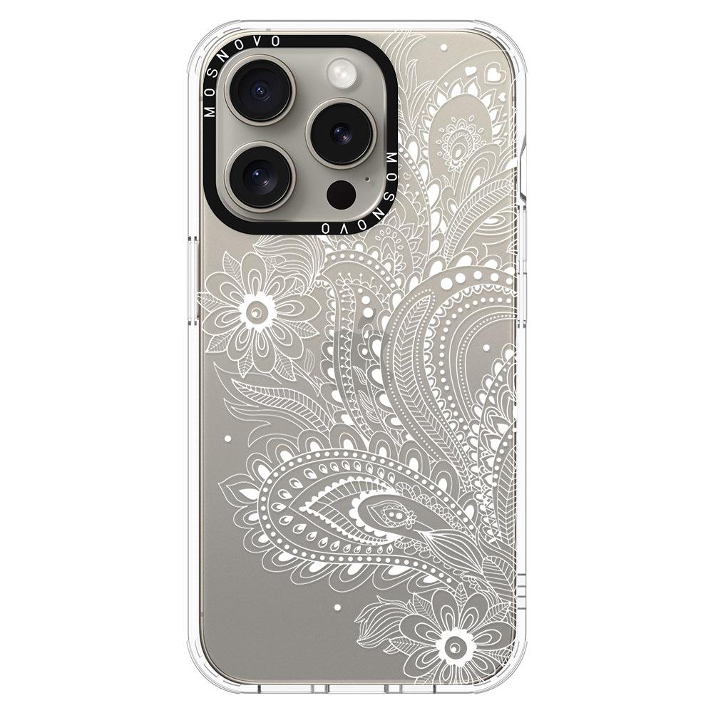 Aesthetic Flower Henna Phone Case - iPhone 15 Pro Case - MOSNOVO