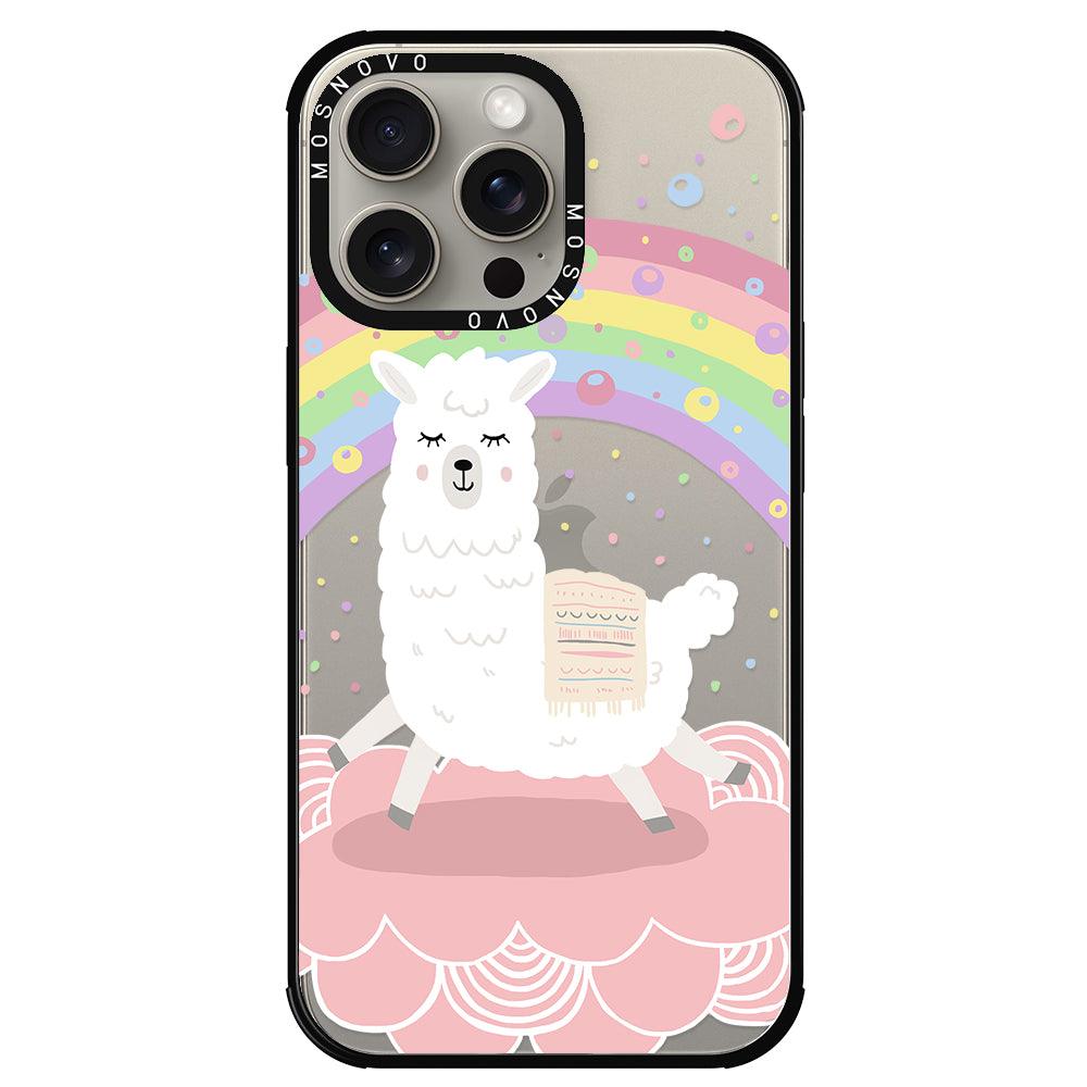 Rainbow Alpaca Phone Case - iPhone 15 Pro Max Case - MOSNOVO